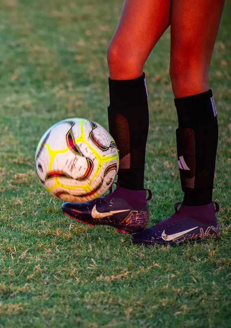 Young athlete practicing