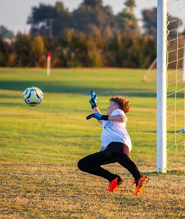 Goalie practicing